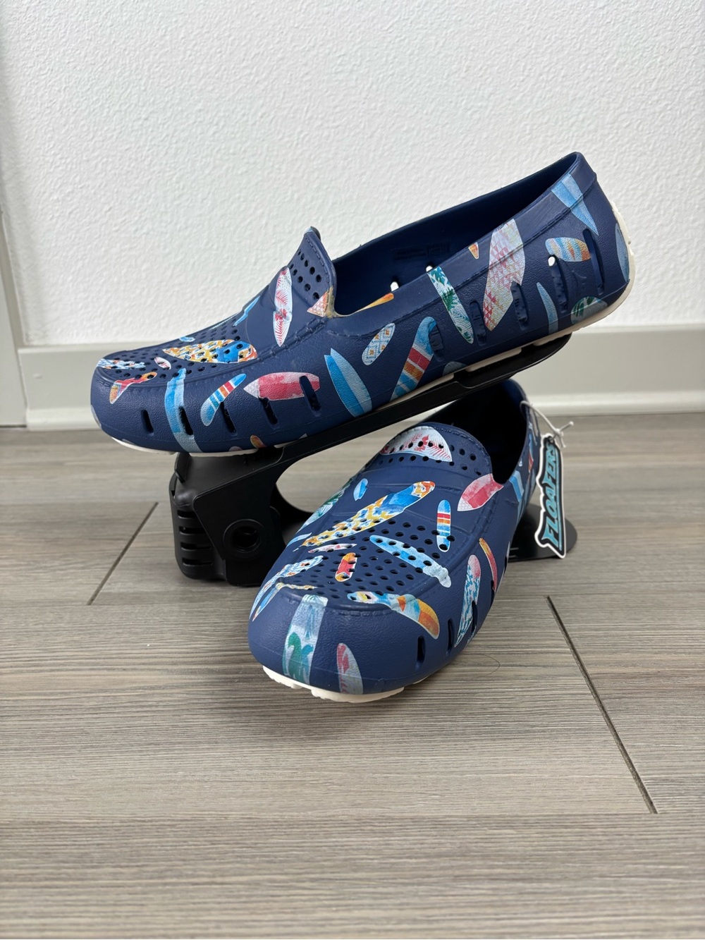 Floafers Navy Surf Pattern Slip-On Loafers for Men